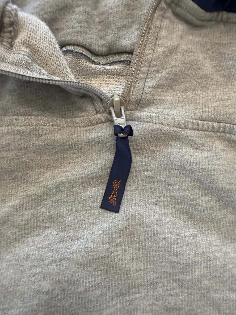 Le Tigre Men's Large Gray Navy Quarter Zip Pullover Sweatshirt